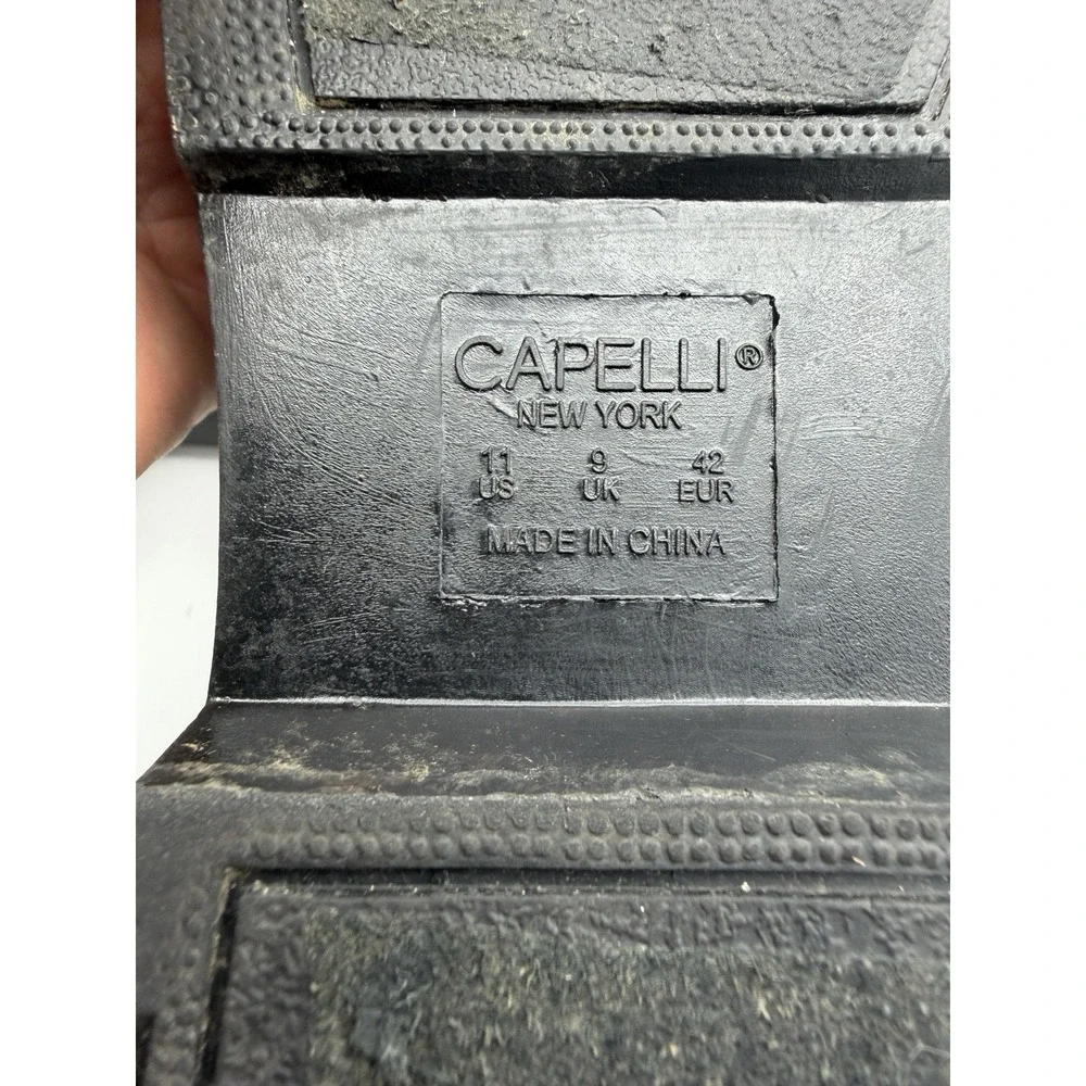 Capelli New York Womens 11 Black Chelsea Rain Boots Rubber Ankle Pull On.   1793